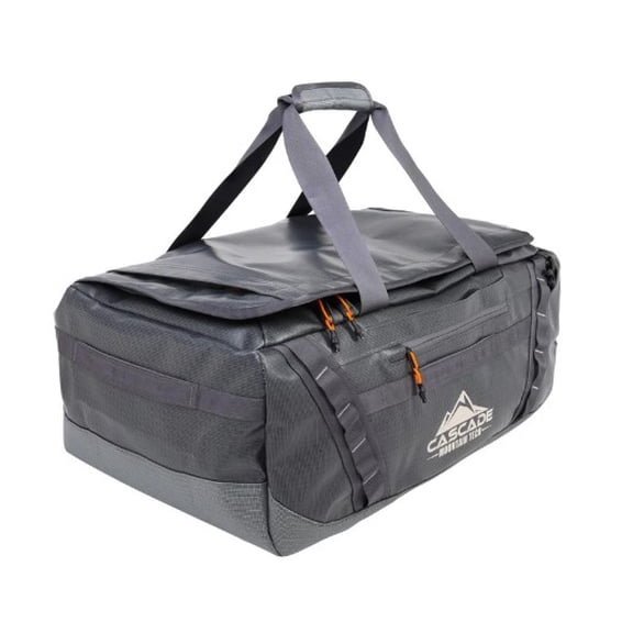 Cascade Mountain Tech Expedition 60L Convertible Travel Duffel Bag, Water-Resistant, Backpack Straps, Gray
