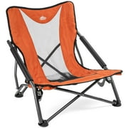Cascade Mountain Tech Low Profile Camp Chair - Orange, with Carry Bag