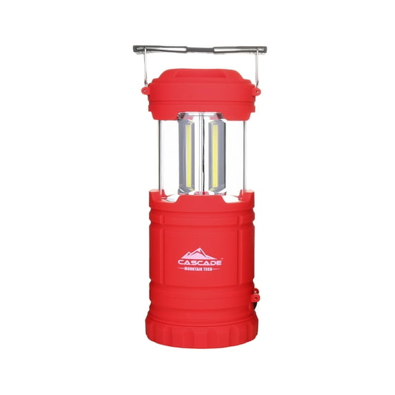 Cascade Mountain Tech 300 Lumen Pop-Up Lantern & Flashlight, Batteries Included – Red, 7.8 oz
