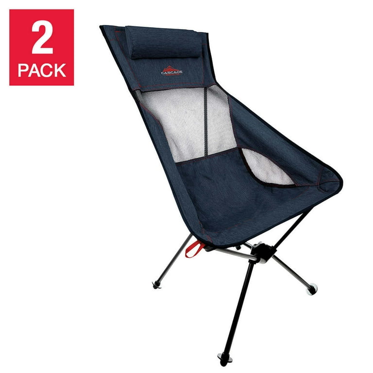 Cascade Mountain Tech Ultralight Highback Chair 2 pack Blue
