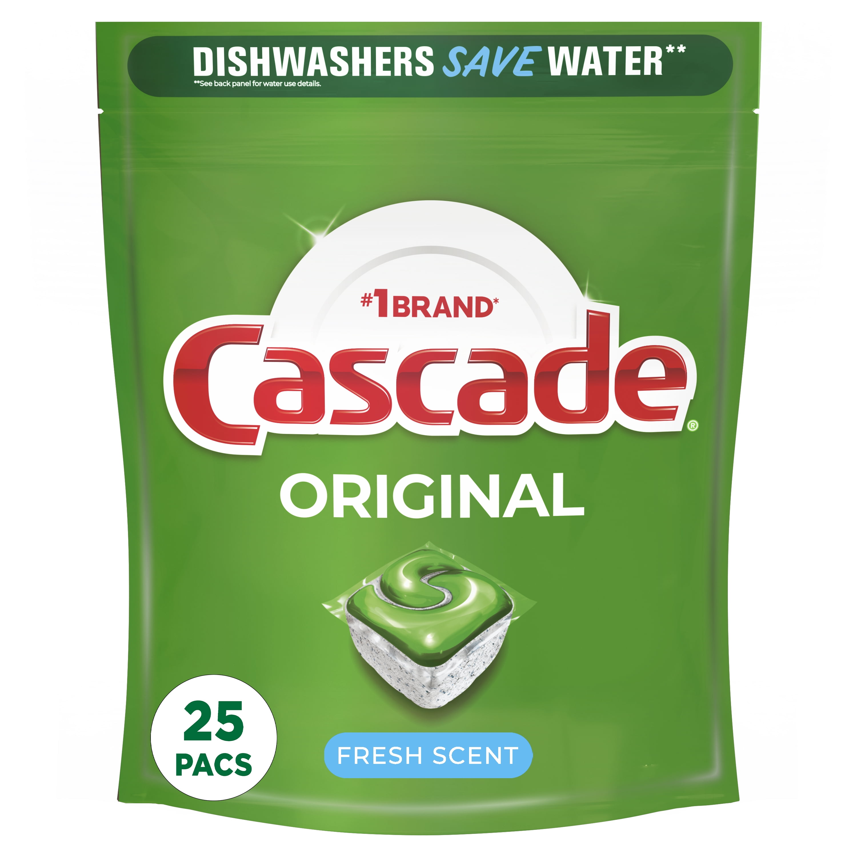 Cascade Dishwasher Detergent, Fresh Scent, Action Pacs - 20 actionpacs, 10.8 oz