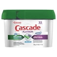 thumbnail image 1 of Cascade Platinum + Oxi Dishwasher Pods, ActionPacs Dishwasher Detergent Tabs, Fresh Scent, 32 Count, 1 of 8