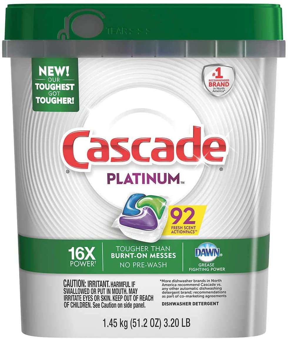 Cascade Platinum ActionPacs Dishwasher Detergent with Dawn, Fresh Scent