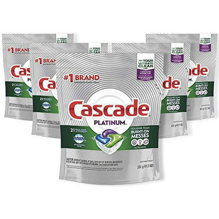 Cascade Platinum ActionPacs Dishwasher Detergent, Fresh Scent - 62 count