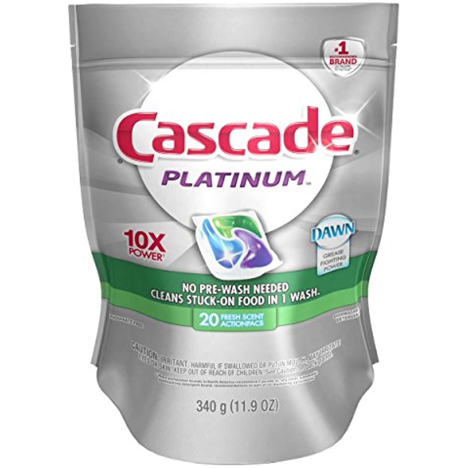 Cascade Platinum Actionpacs Dishwasher Detergent, Fresh Scent, 23 Count