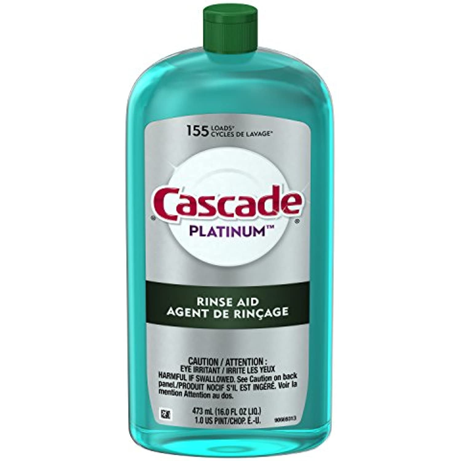 Cascade Platinum Dishwasher Rinse Aid, Regular Scent, 16 Fl Oz