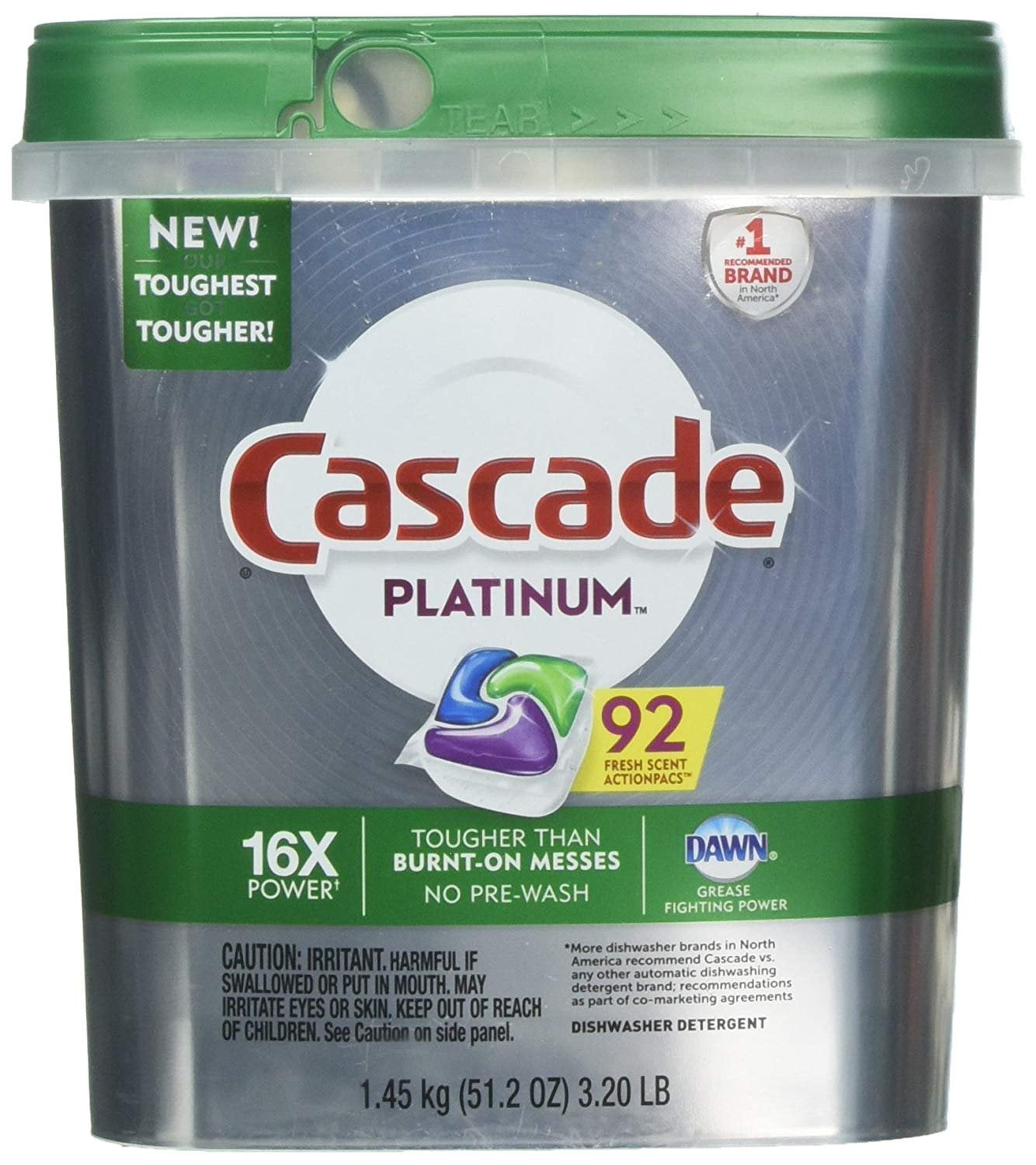 Cascade Platinum ActionPacs Dishwasher Detergent, Fresh - 92 Count for sale  online