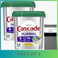 thumbnail image 1 of Cascade Platinum Dishwasher Detergent Pods Lemon Scent (59 Count) with Microfiber Solid Color Dishcloth by BundleEase, 1 of 11