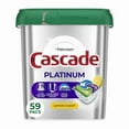 thumbnail image 1 of Cascade Platinum Dishwasher Pods, Action Pacs Dishwasher Detergent Tabs, Lemon, (2 Pack of 59 Count), 1 of 5