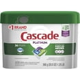 thumbnail image 1 of Cascade Platinum Dishwasher Pods, ActionPacs Dishwasher Detergent, Fresh Scent, 36 count, 1 of 11