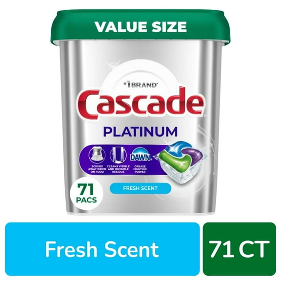 Cascade Platinum Dishwasher Pods Dishwasher Detergent Dish Detergent Soap Fresh 71 ct - Pack of 2