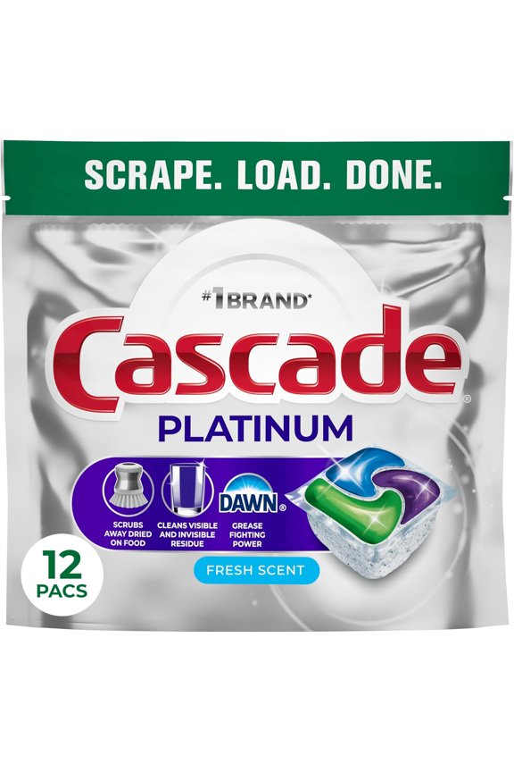 Platinum Dishwasher Pods, Fresh Scent, 12 Count