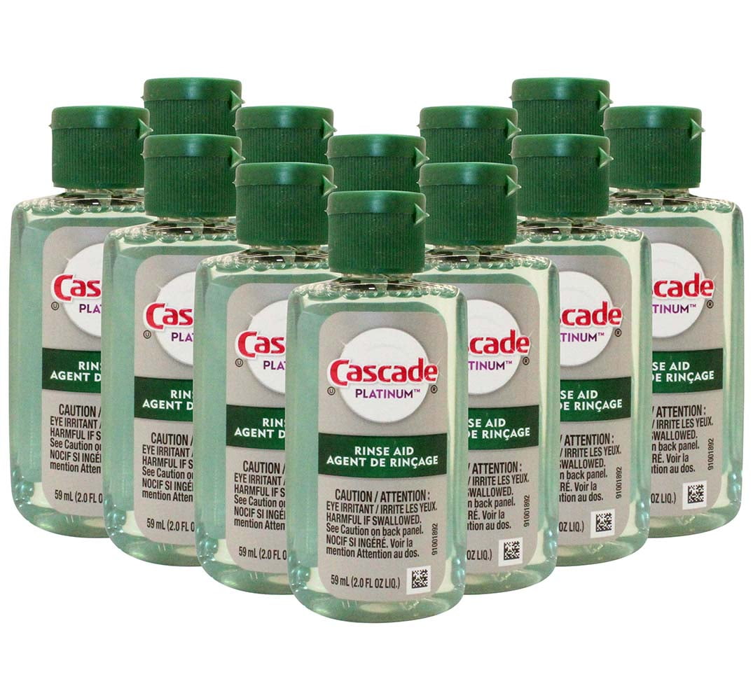Cascade Platinum Dishwasher Rinse Aid, 2 Ounce (Pack of 12)