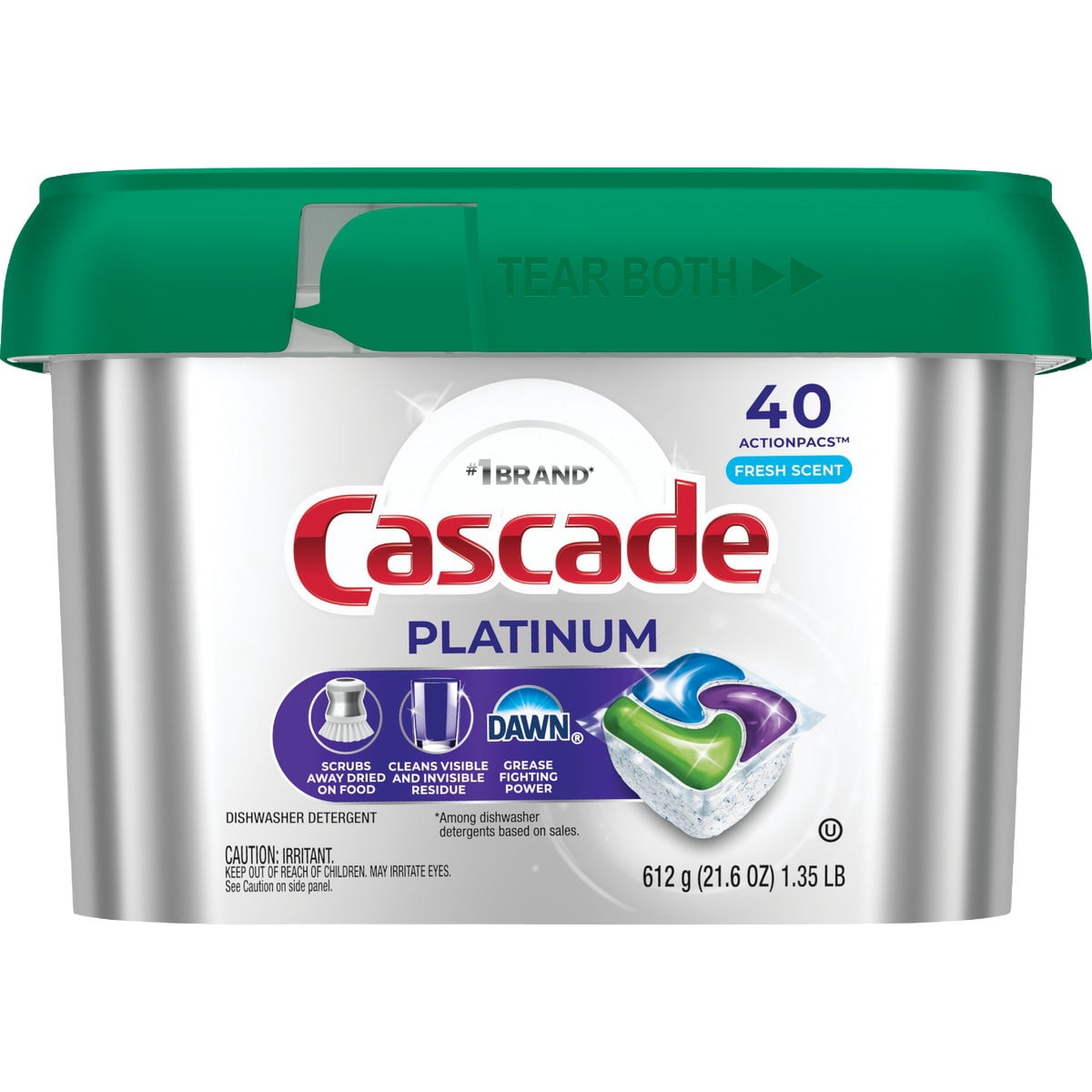 Cascade Platinum Fresh Scent Dishwasher Detergent ActionPacs - 40 ct (Pack of 1)