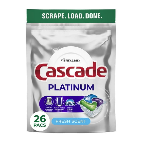 Cascade Platinum Fresh Scent Dishwasher DetergentActionPacs - 26 ct