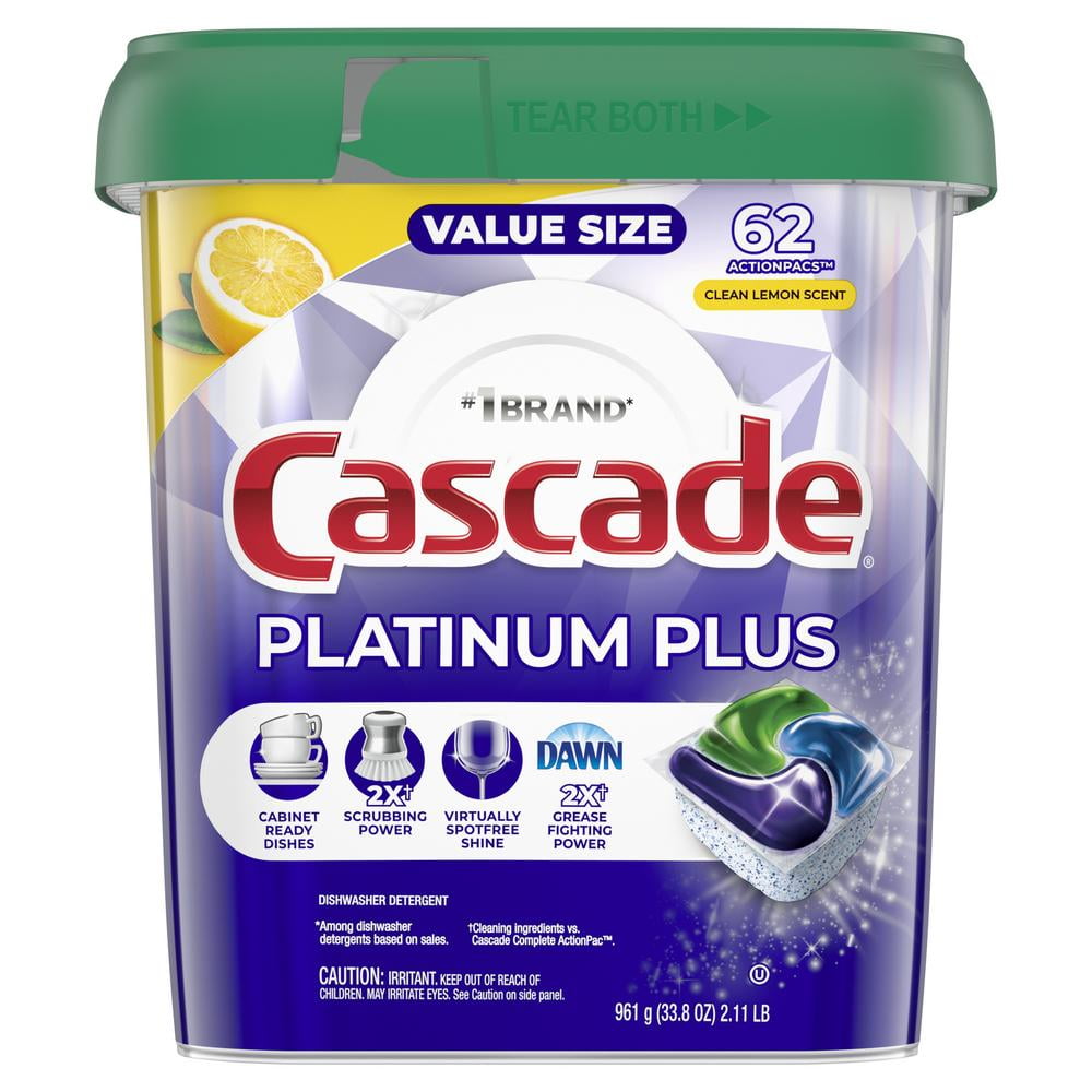 Cascade Platinum Plus Clean Lemon Scent Dishwasher Detergent ActionPacs