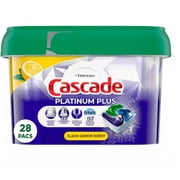 Cascade Platinum Plus Clean Lemon Scent Dishwasher Detergent Pods (28-Count)
