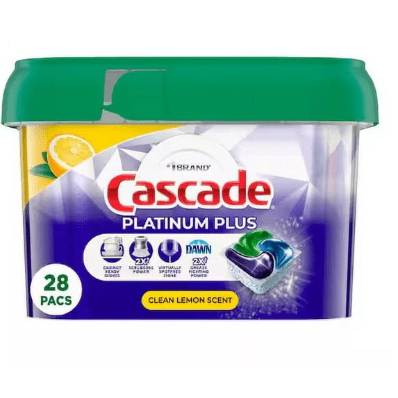 Cascade Platinum Plus Clean Lemon Scent Dishwasher Detergent Pods (28-Count)