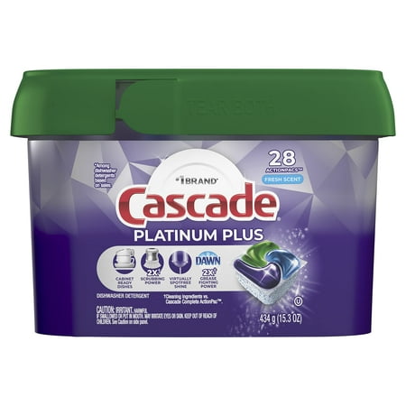 Cascade Platinum Plus Dishwasher Detergent Pacs, Fresh (Pack of 8)