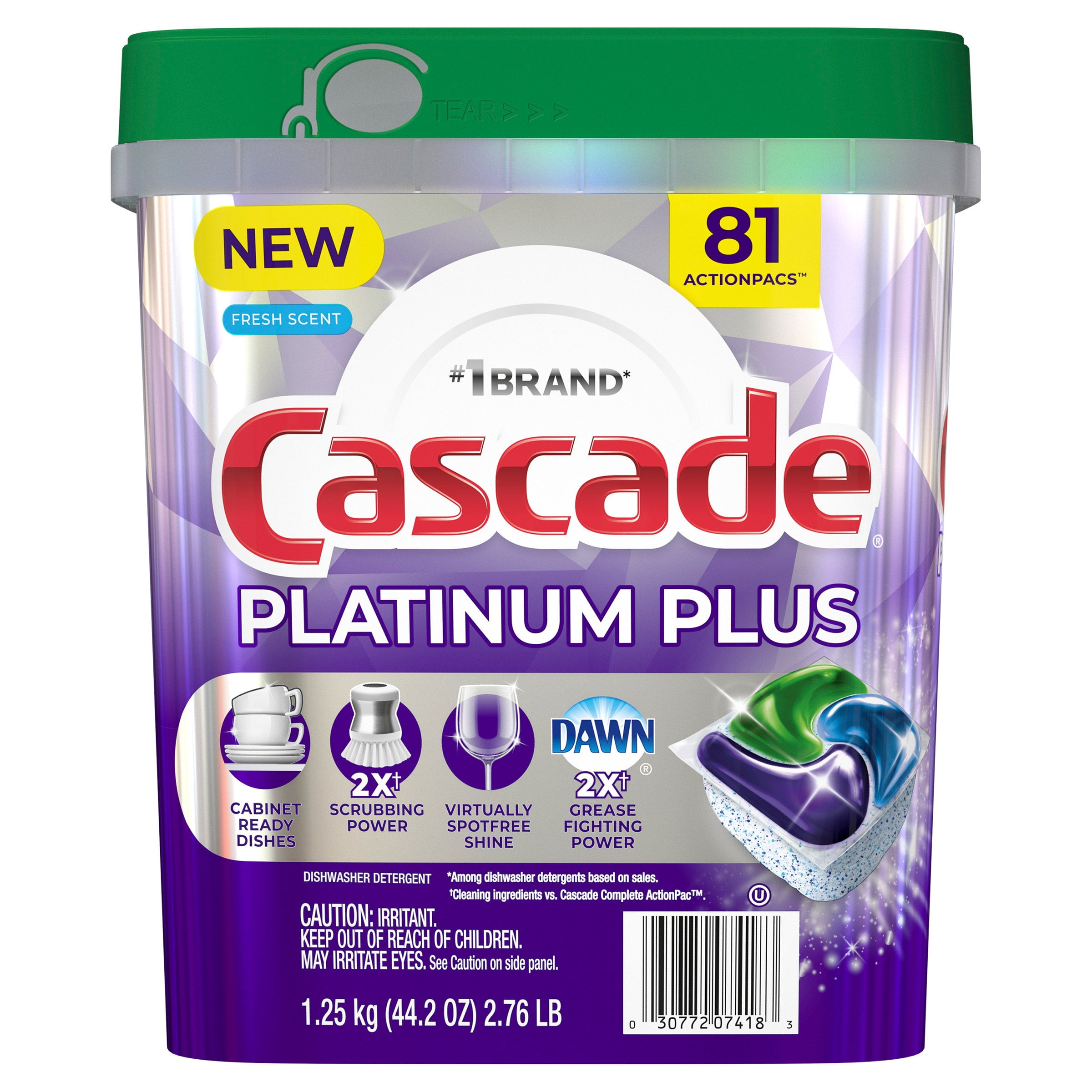 Cascade Advanced Power Liquid Dishwasher Detergent, Fresh Scent, 125 fl oz