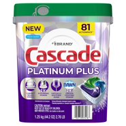 Cascade Platinum Plus Dishwasher Detergent Pacs, Fresh Scent, 81-Count