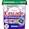 thumbnail image 1 of Cascade Platinum Plus Dishwasher Pod, Dish Detergent ActionPacs, Dishwasher Detergent, Fresh, 52 Count, 1 of 5