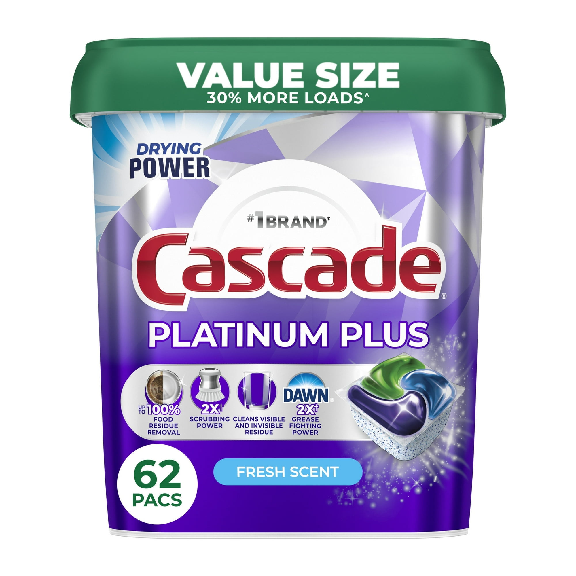 Cascade Platinum Plus Dishwasher Pods, Dishwasher Detergent, Dish ...