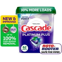 Cascade Platinum Plus Dishwasher Pods, Dishwasher Detergent, Dish Detergent Soap, Fresh, 62 Count