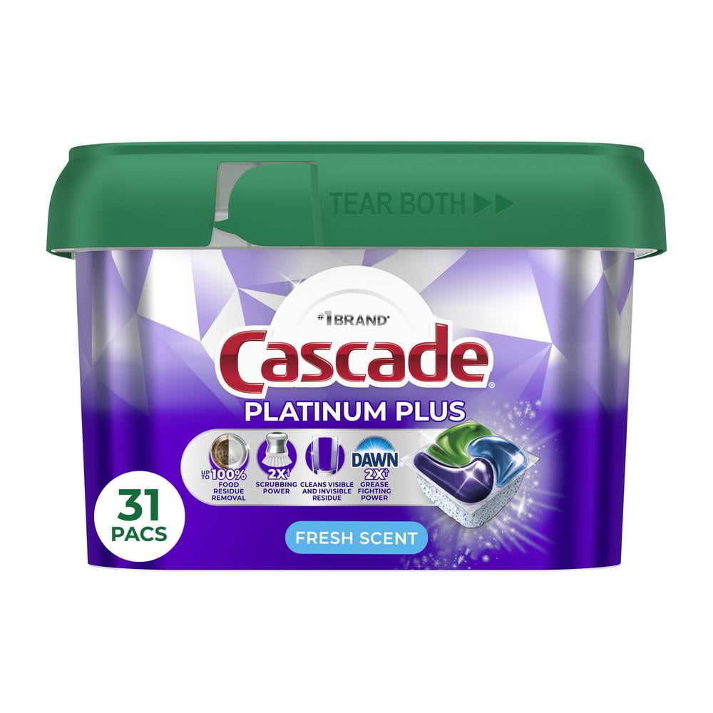 Cascade Platinum Plus Fresh Scent Dishwasher Detergent ActionPacs - 31 ct- Pack of 2