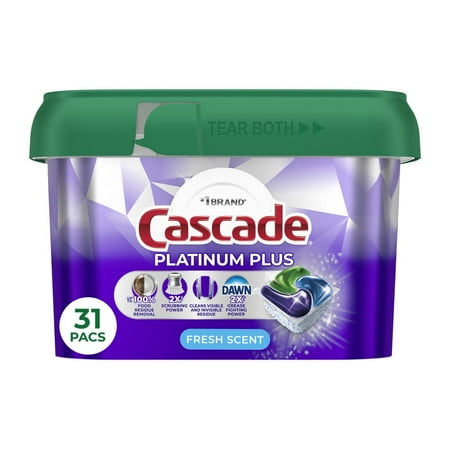 Cascade Platinum Plus Fresh Scent Dishwasher Detergent ActionPacs - 31 ct- Pack of 2