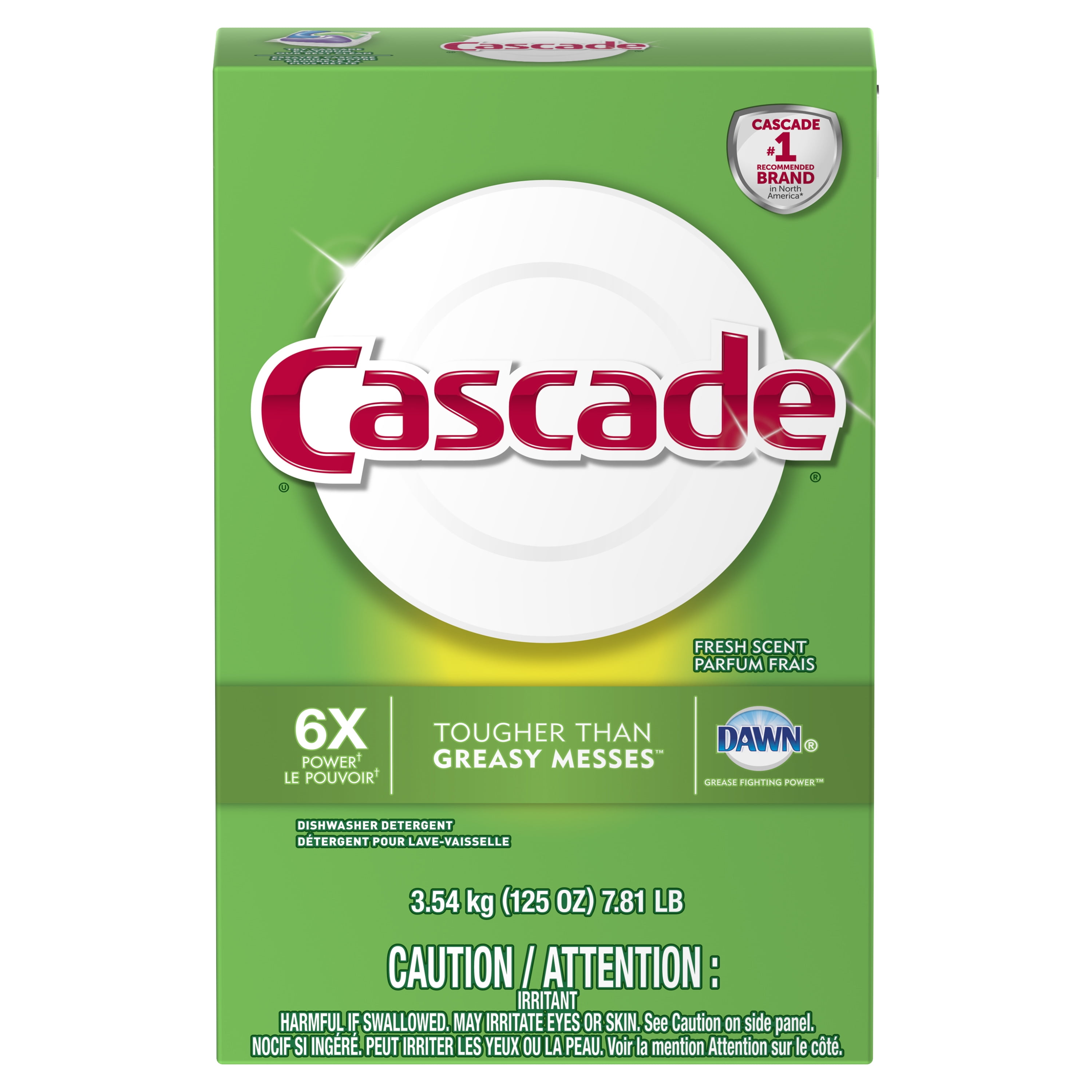 Cascade Powder Dishwasher Detergent, Fresh Scent, 125 ounces