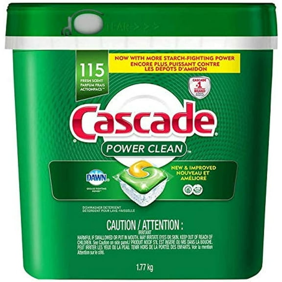Cascade Power Clean Dishwasher Detergent Actionpacs, 115-Count
