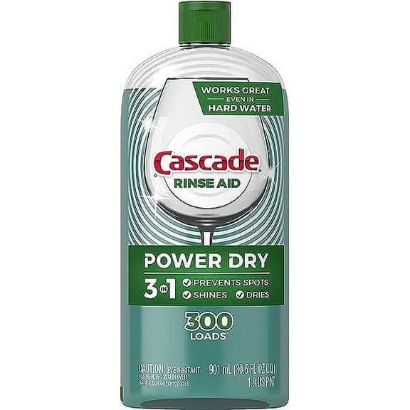 Cascade Rinse Aid Platinum, Dishwasher Rinse Agent, Regular Scent, 30.5 Fl Oz (Pack of 1)