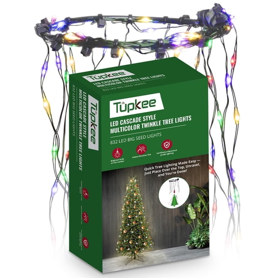 Led Cascade Style Cascade Style Christmas Tree Lights LED Multicolor Random Twinkle ...