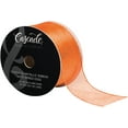 thumbnail image 1 of Cascade Textured Metallic Ribbon W/ Wired Edge 2-1/2"X15yd-Copper, 1 of 2