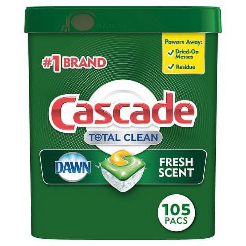 Cascade Total Clean ActionPacs, Dishwasher Detergent, Fresh Scent (105
