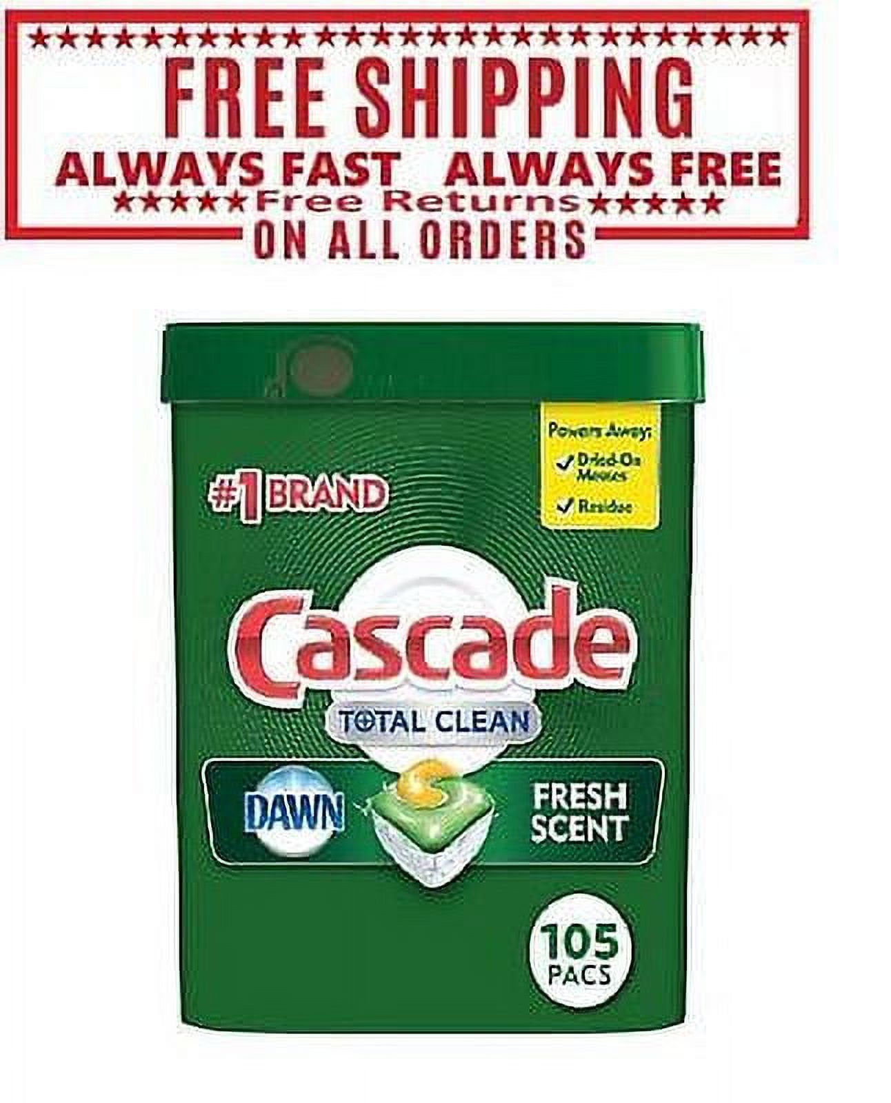 Cascade Total Clean ActionPacs Dishwasher Detergent Pods Fresh Scent