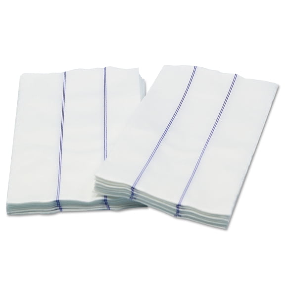 Cascades Busboy Linen Replacement Towels, White/Blue, 13 x 24, 1/4 Fold, 72/Carton