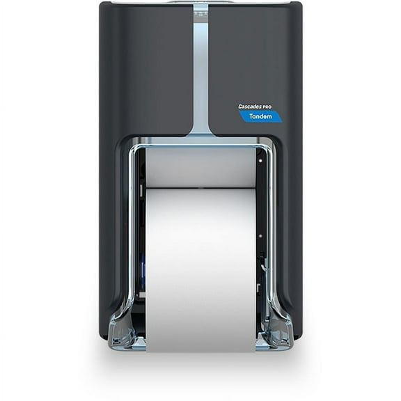 Cascades PRO Tandem DHC Bath Tissue Dispenser - Touchless Dispenser - 2220 x Sheet - 12" Height x 6.6" Width x 7" Depth - Dark Gray - Hygienic, Jam-free, Key Lock - 1 Each | Bundle of 5 Each