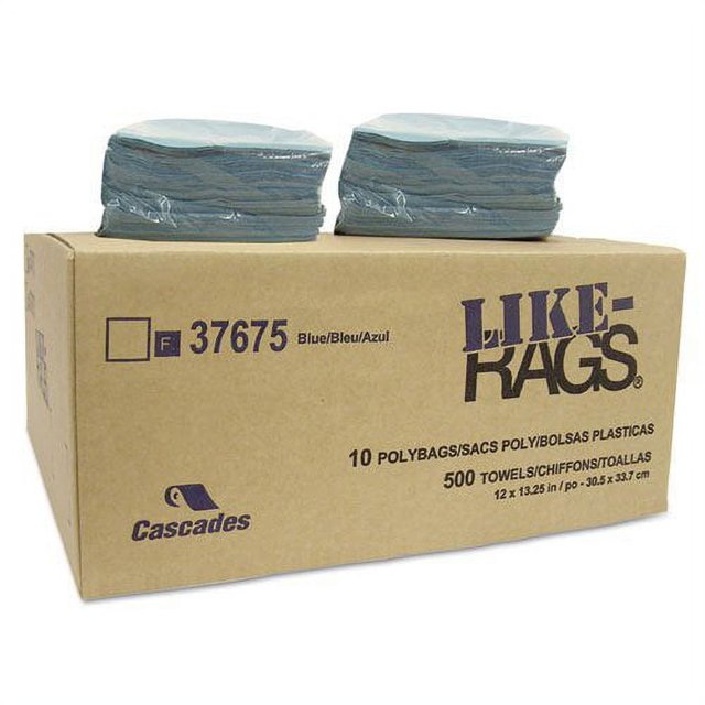 Cascades Tissue Group 37675 Likerags Spunlace Towels, Blue, 12 X 13