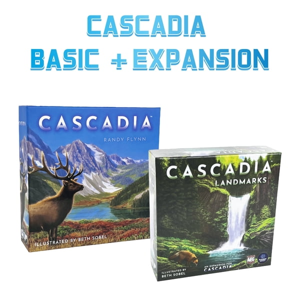 Cascadia Big Box Edition: Base Game 、Landmarks Expansion. SDJ 2022 Winner, Perfect Family Gift Game.