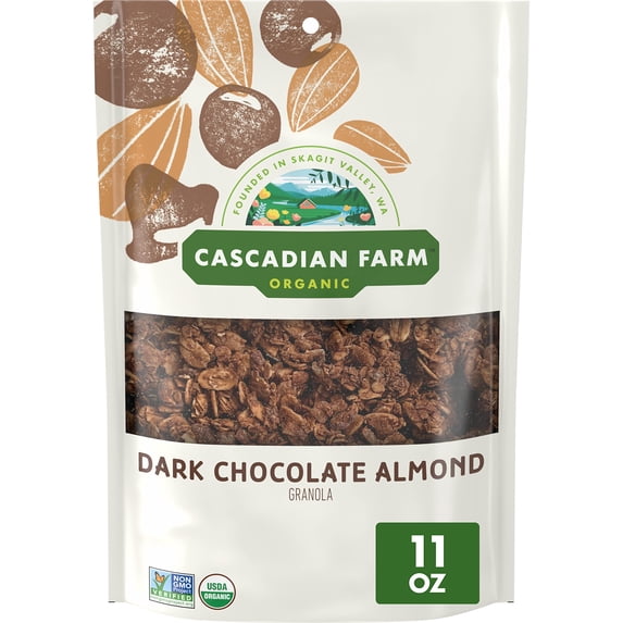 Cascadian Farm Organic Dark Chocolate Almond Granola (Pack of 18)