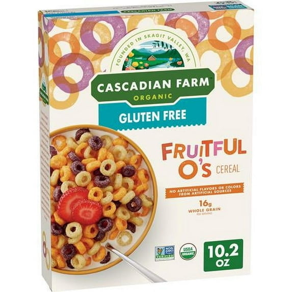 Cascadian Farm Organic Fruitful O's Cereal, Gluten Free, 10.2 oz.