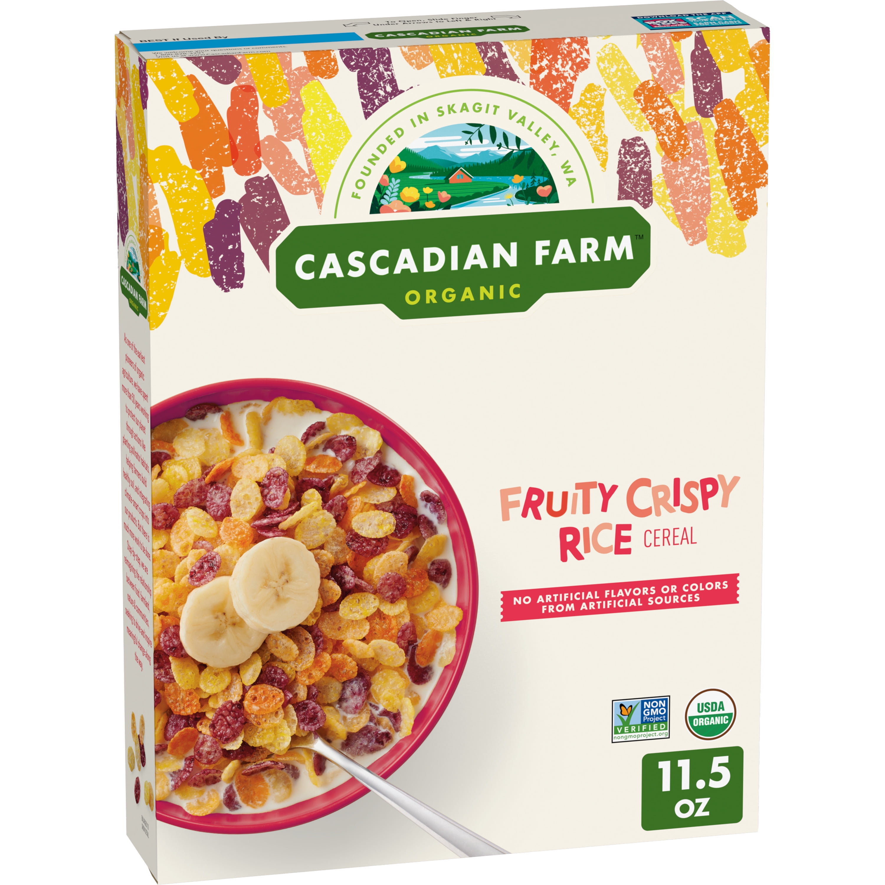 Cascadian Farm Organic Fruity Crispy Rice Breakfast Cereal, 11.5 oz