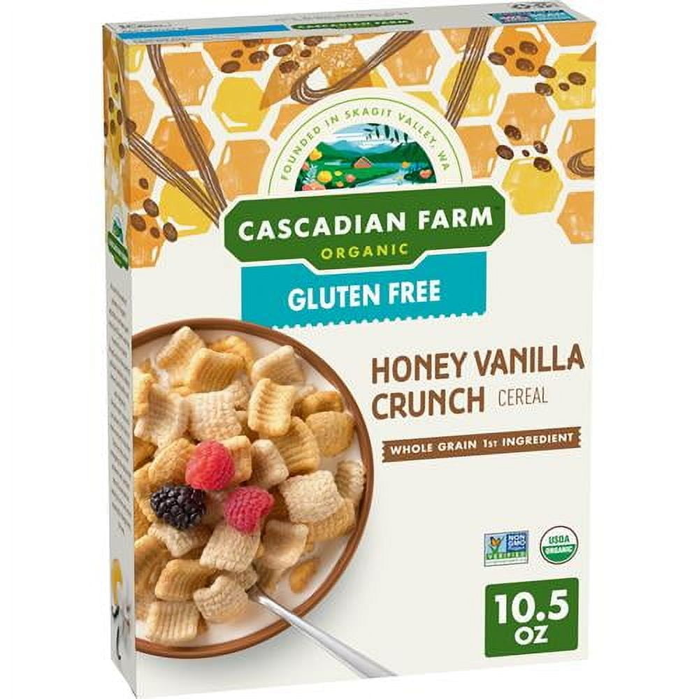 Cascadian Farm Organic Gluten Free Honey Vanilla Crunch Cereal, 10.5 Oz. - Pack of 2