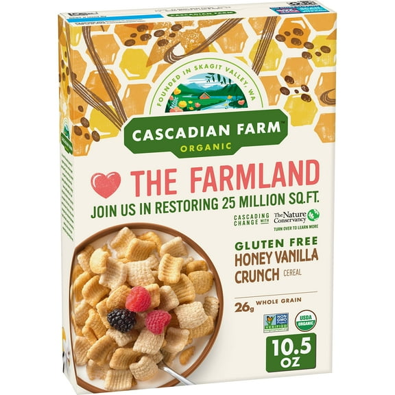 Cascadian Farm Organic Gluten Free Honey Vanilla Crunch Cereal, 10.5 oz
