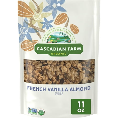 product image of Cascadian Farm Organic Granola, French Vanilla Almond Cereal, Resealable Pouch, 11 oz.