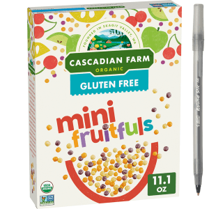 Cascadian Farm Organic Mini Fruitfuls Cereal with pan