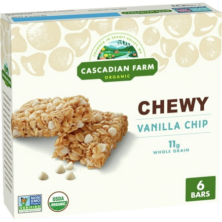 Cascadian Farm Organic Vanilla Chip Chewy Granola Bars, 6 ct, 7.4 oz