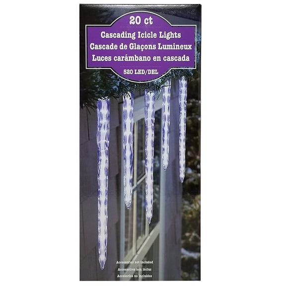Cascading 520 LED Icicle Lights 20 Ct